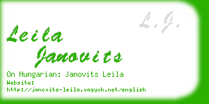 leila janovits business card